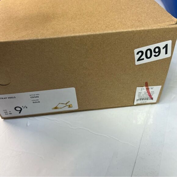 9.5 NEW IN BOX J Crew Ankle T- Strap Heel Gold - Picture 10 of 10